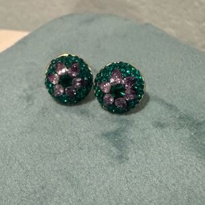 Kate Spade Elegant Green and Purple Stud Earrings
